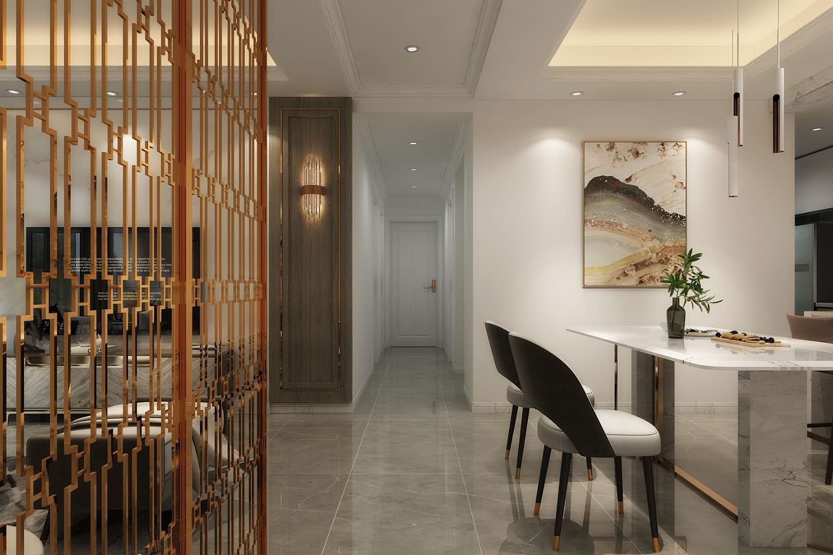 餐厅设计延续了客厅的主要设计风格，温馨简约。